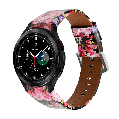 Samsung Galaxy Watch 4 Classic - 42mm & 46mm - Lederband - Blumendruck