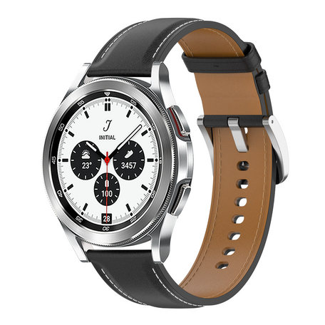 Samsung Galaxy Watch 4 Classic - 42mm / 46mm - Luxus-Lederarmband - Schwarz