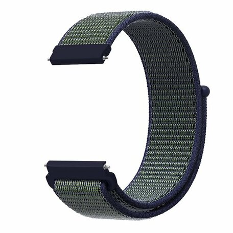 Samsung Galaxy Watch 3 - 45mm - Sport Loop Armband - Blau mit grünem Band