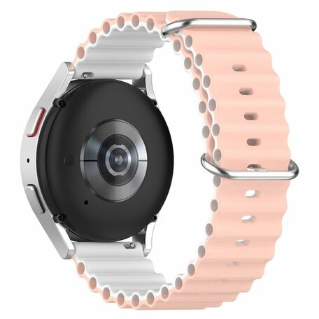 Samsung Galaxy Watch Active 2 - Ocean Style Armband - Hellrosa / Weiß