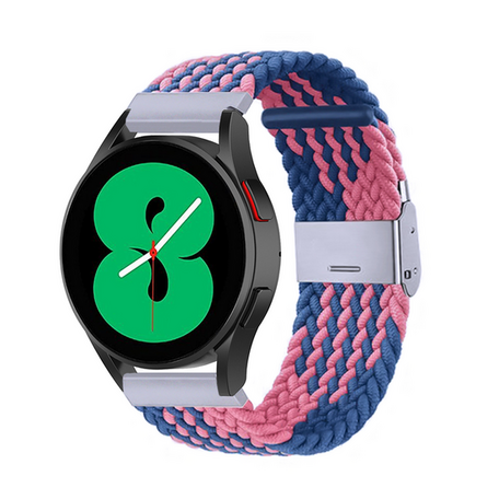 Samsung Galaxy Watch Active 2 - Geflochtenes Armband - Blau / rosa