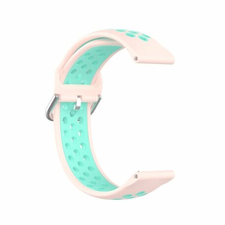 Samsung Galaxy Watch Active 2 - Silikon-Sportband mit Schnalle - Pink + Türkis