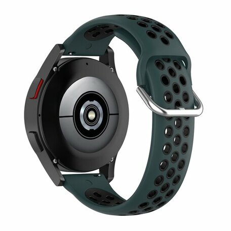 Samsung Galaxy Watch Active 2 - Silikon-Sportband mit Schnalle - Dunkelgrün + Schwarz