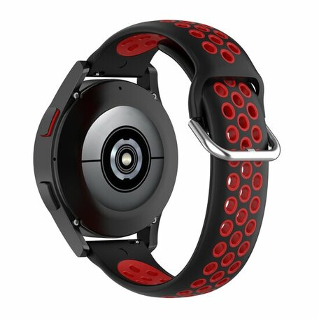 Samsung Galaxy Watch - 42mm - Silikon-Sportarmband mit Schnalle - Schwarz + Rot