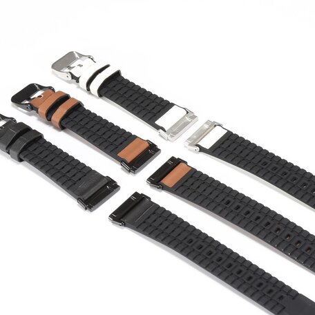 Fitbit Versa 3 & Sense 1 - Leder + Silikonband - Schwarz