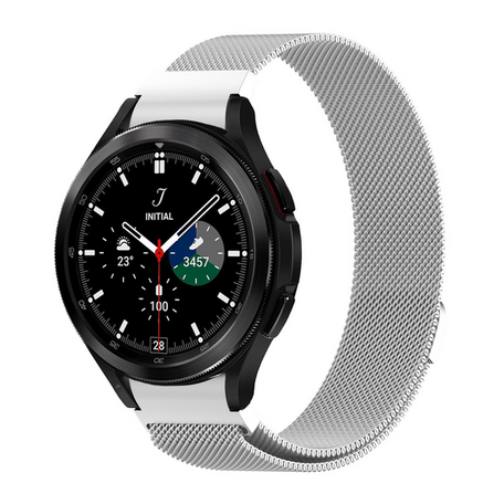 Samsung Galaxy Watch 4 Classic - 42mm / 46mm - Milanaise Armband (runder Anschluss) - Silber