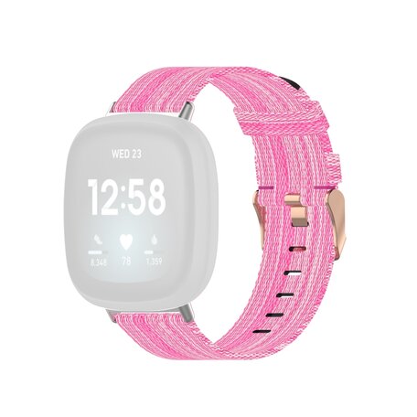 Fitbit Versa 3 & Sense 1 - Canvas Armband - Rosa