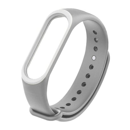 Xiaomi Mi band 3 / 4 / 5  / 6 / 7 band Duo Farbe - Grau mit Weiß