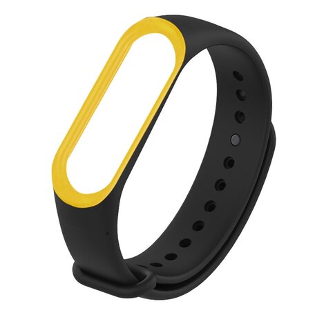 Xiaomi Mi band 3 / 4 / 5  / 6 / 7 band Duo Farbe - Schwarz mit Gelb