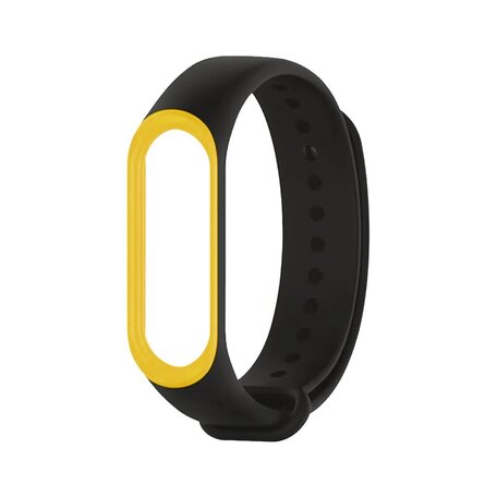 Xiaomi Mi band 3 / 4 / 5  / 6 / 7 band Duo Farbe - Schwarz mit Gelb