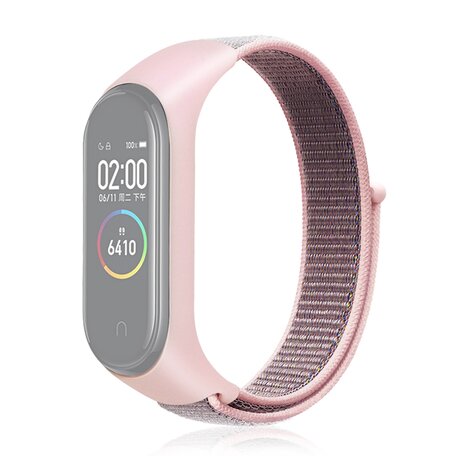 Nylon gewebt Band Xiaomi Mi Band 3 / 4 / 5  / 6 / 7 - Rosa