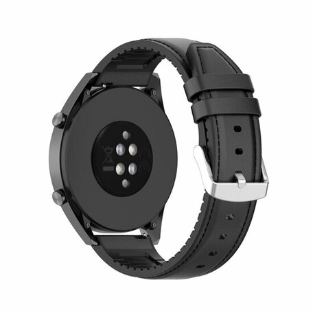 Leder- und Silikonarmband - Schwarz - Samsung Galaxy Watch Active 2