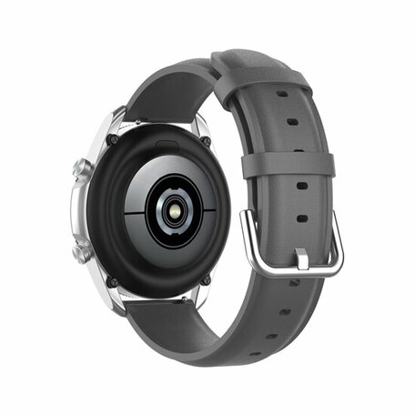 Klassisches Lederarmband - Grau - Samsung Galaxy Watch Active 2