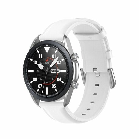 Klassisches Lederarmband - Weiß - Samsung Galaxy Watch Active 2