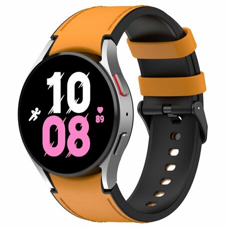 Leder + Silikonarmband - Größe: groß - Ocker - Samsung Galaxy Watch 4 - 40mm & 44mm