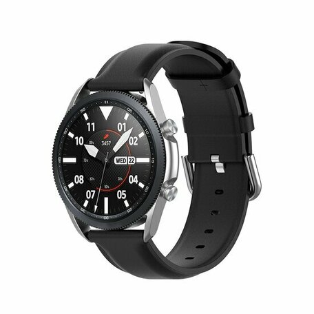 Klassisches Lederarmband - Schwarz - Samsung Galaxy Watch 3 - 45mm