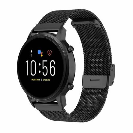 Garmin Vivoactive 4 / 4L - Milanaiseband mit Clipverschluss - Schwarz