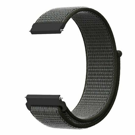 Garmin Vivoactive 4 / 4L - Sport Loop Armband - Dunkelgrün mit grauem Band