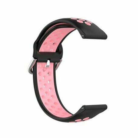 Garmin Vivoactive 4 / 4L - Silikon-Sportband mit Schnalle - Schwarz + Rosa