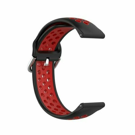 Garmin Vivoactive 4 / 4L - Silikon-Sportband mit Schnalle - Schwarz + Rot