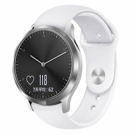 Garmin Vivoactive 4s / Venu 2s / Vivomove 3s / Forerunner 255s - Sportarmband - Größe: Groß - Weiß