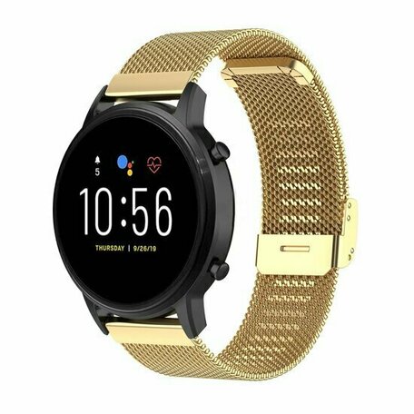 Garmin Vivoactive 4s / Venu 2s / Vivomove 3s / Forerunner 255s - Milanaiseband mit Clipverschluss - Gold