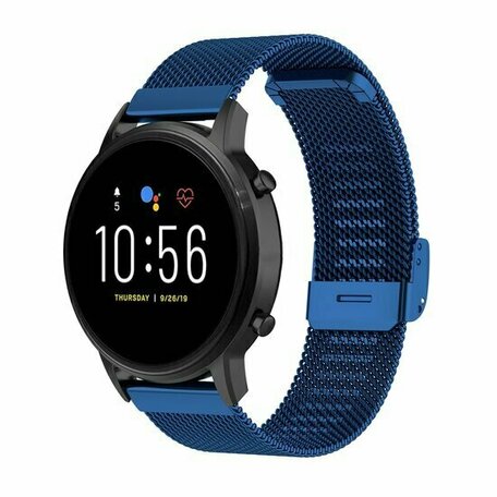 Garmin Vivoactive 4s / Venu 2s / Vivomove 3s / Forerunner 255s - Milanaiseband mit Clipverschluss - Dunkelblau