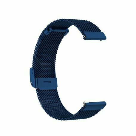 Garmin Vivoactive 4s / Venu 2s / Vivomove 3s / Forerunner 255s - Milanaiseband mit Clipverschluss - Dunkelblau