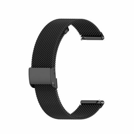 Garmin Vivoactive 4s / Venu 2s / Vivomove 3s / Forerunner 255s - Milanaiseband mit Clipverschluss - Schwarz