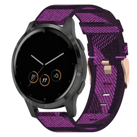 Garmin Vivoactive 4s / Venu 2s / Vivomove 3s / Forerunner 255s - Leinenarmband - Violett