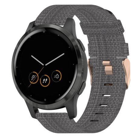 Garmin Vivoactive 4s / Venu 2s / Vivomove 3s / Forerunner 255s - Segeltucharmband - Dunkelgrau