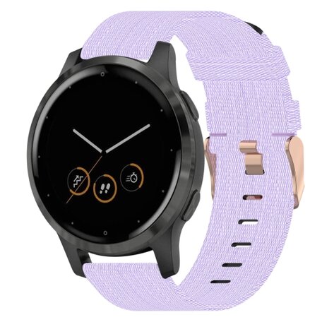 Garmin Vivoactive 4s / Venu 2s / Vivomove 3s / Forerunner 255s - Leinenarmband - Flieder