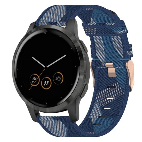 Garmin Vivoactive 4s / Venu 2s / Vivomove 3s / Forerunner 255s - Segeltucharmband - Blau