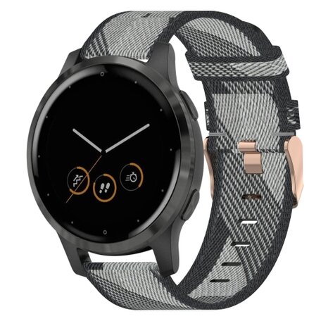 Garmin Vivoactive 4s / Venu 2s / Vivomove 3s / Forerunner 255s - Segeltucharmband - Grau