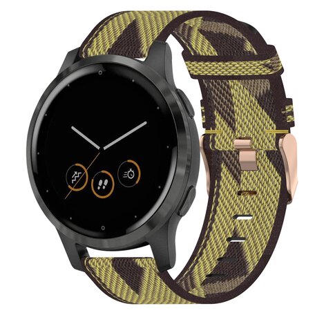 Garmin Vivoactive 4s / Venu 2s / Vivomove 3s / Forerunner 255s - Segeltucharmband - Gelb