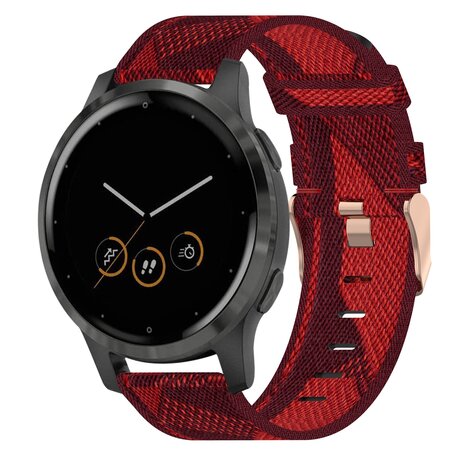 Garmin Vivoactive 4s / Venu 2s / Vivomove 3s / Forerunner 255s - Segeltucharmband - Rot