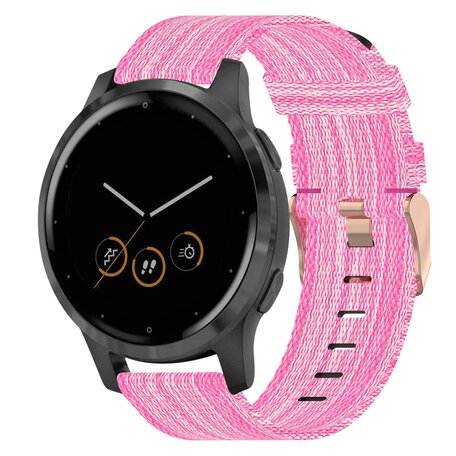 Garmin Vivoactive 4s / Venu 2s / Vivomove 3s / Forerunner 255s - Segeltucharmband - Rosa