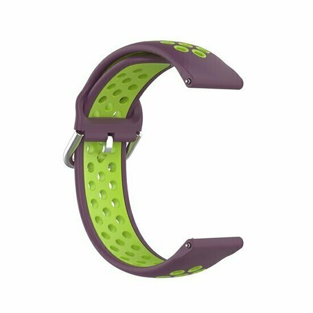 Garmin Forerunner 55 / 245 / 645 - Silikon-Sportarmband mit Schnalle - Lila + grün