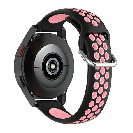 Garmin Forerunner 55 / 245 / 645 - Silikon-Sportarmband mit Schnalle - Schwarz + Rosa