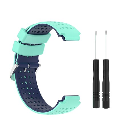 Silikon-Punkt-Muster-Armband - Türkis + Dunkelblau - Garmin Forerunner 220 / 230 / 235 / 620 / 630 / 735 (XT)