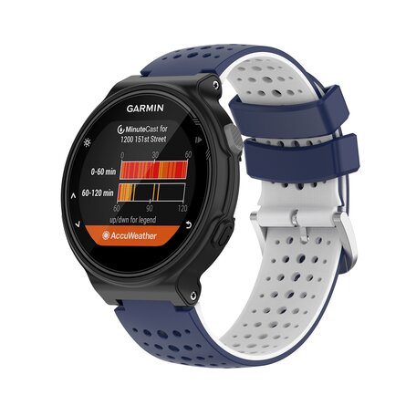 Silikon-Punktmuster-Armband - Dunkelblau + Weiß - Garmin Forerunner 220 / 230 / 235 / 620 / 630 / 735 (XT)