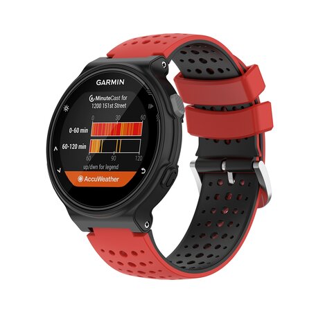 Silikon-Punktmuster-Armband - Rot + Schwarz - Garmin Forerunner 220 / 230 / 235 / 620 / 630 / 735 (XT)