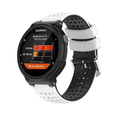 Silikon-Punkt-Muster-Armband - Weiß + Schwarz - Garmin Forerunner 220 / 230 / 235 / 620 / 630 / 735 (XT)