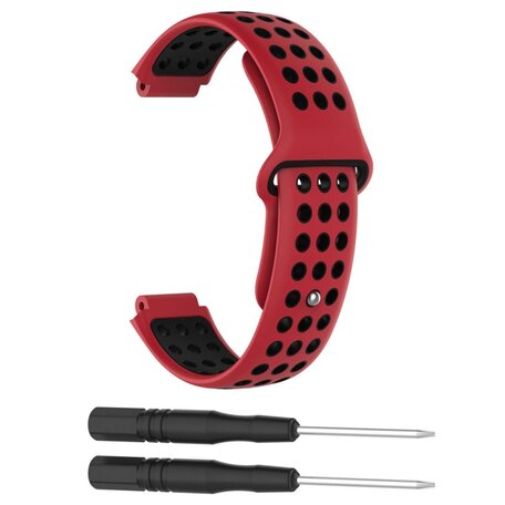 Silikon-Sportarmband - Rot + Schwarz - Garmin Forerunner 220 / 230 / 235 / 620 / 630 / 735 (XT)