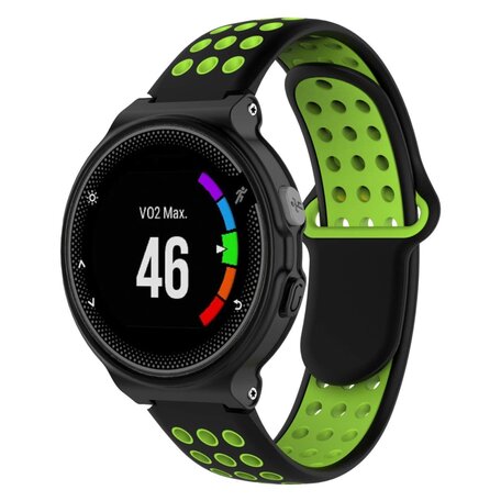 Silikon-Sportarmband - Schwarz + Grün - Garmin Forerunner 220 / 230 / 235 / 620 / 630 / 735 (XT)