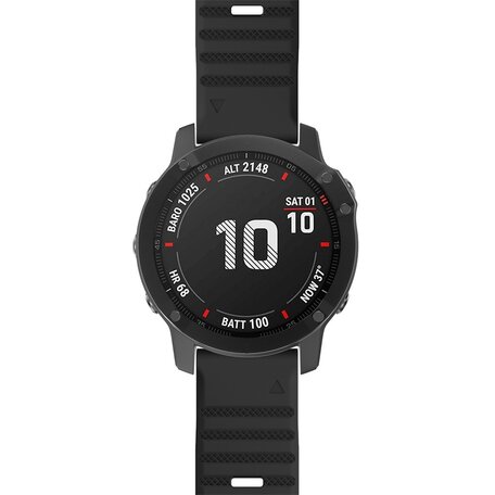 Silikonarmband - Schwarz - Garmin Fenix 7X / 6X / 5X