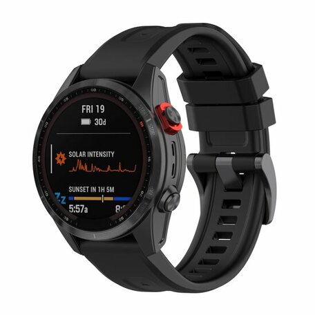 Silikon-Sportband - Schwarz - Garmin Fenix 7S / 6S / 5S & Instinct 2s