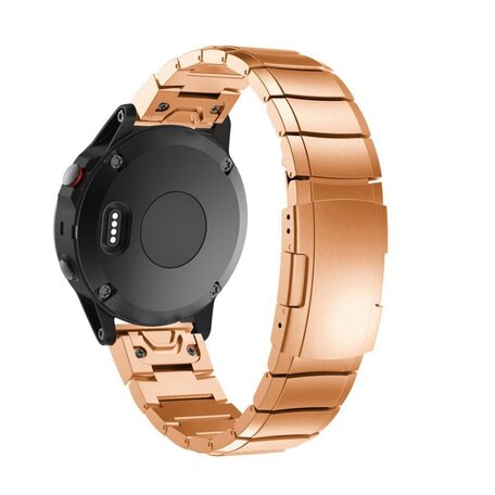 Edelstahl-Gliederarmband - Rose gold - Garmin Fenix 7S / 6S / 5S & Instinct 2s