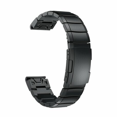 Edelstahl-Gliederarmband - Schwarz - Garmin Fenix 7S / 6S / 5S & Instinct 2s