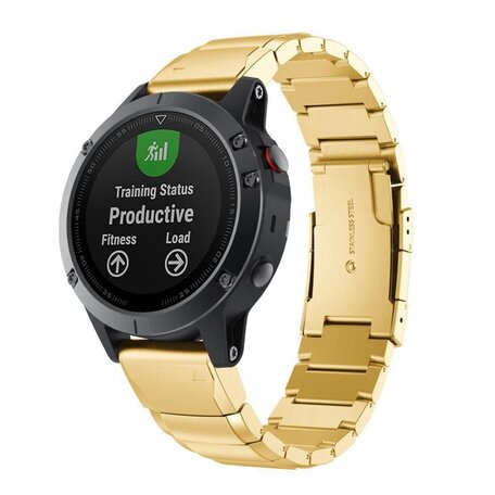 Edelstahl-Gliederarmband - Gold - Garmin Fenix 7S / 6S / 5S & Instinct 2s